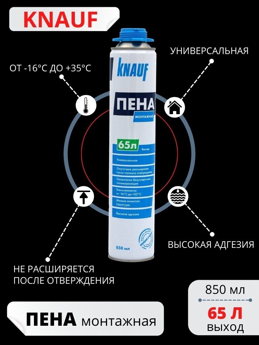 Монтажная пена кнауф. Пена монтажная профессиональная всесезонная Кнауф 850 мл. Пена Knauf монтажная.